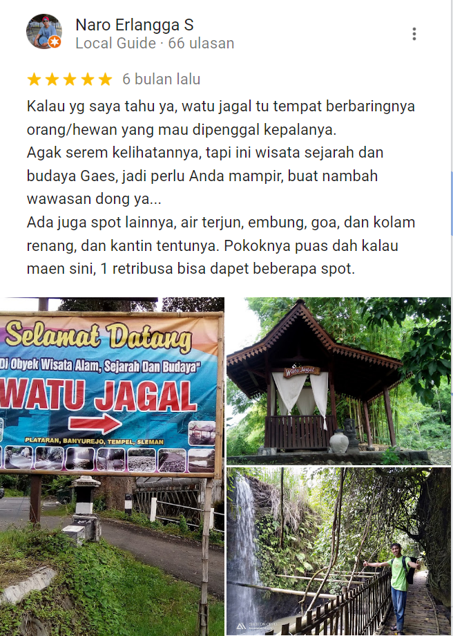 Obyek Wisata Alam, Sejarah di Tempel Sleman : Watu Jagal (Nano/Google map Review)
