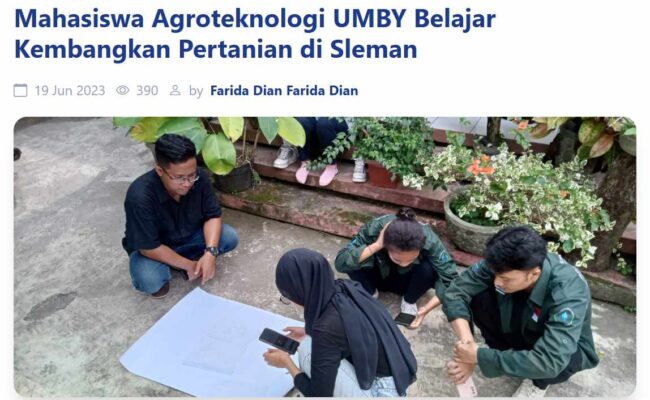 UMBY Mahasiswa Agroteknologi UMBY Belajar Kembangkan Pertanian di Sleman