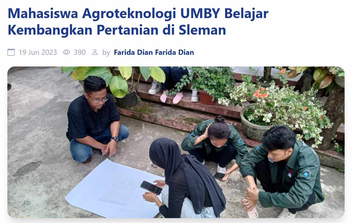UMBY Mahasiswa Agroteknologi UMBY Belajar Kembangkan Pertanian di Sleman